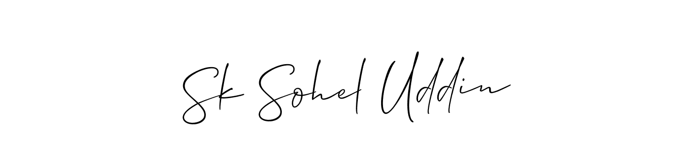 How to make Sk Sohel Uddin name signature. Use Allison_Script style for creating short signs online. This is the latest handwritten sign. Sk Sohel Uddin signature style 2 images and pictures png