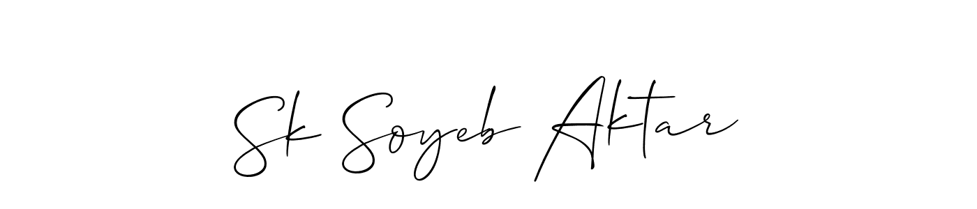 Use a signature maker to create a handwritten signature online. With this signature software, you can design (Allison_Script) your own signature for name Sk Soyeb Aktar. Sk Soyeb Aktar signature style 2 images and pictures png