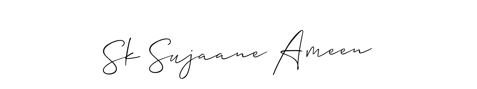 How to make Sk Sujaane Ameen signature? Allison_Script is a professional autograph style. Create handwritten signature for Sk Sujaane Ameen name. Sk Sujaane Ameen signature style 2 images and pictures png