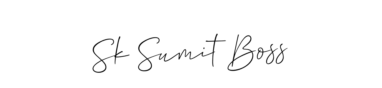if you are searching for the best signature style for your name Sk Sumit Boss. so please give up your signature search. here we have designed multiple signature styles  using Allison_Script. Sk Sumit Boss signature style 2 images and pictures png