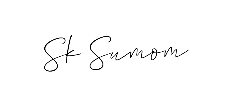 Allison_Script is a professional signature style that is perfect for those who want to add a touch of class to their signature. It is also a great choice for those who want to make their signature more unique. Get Sk Sumom name to fancy signature for free. Sk Sumom signature style 2 images and pictures png