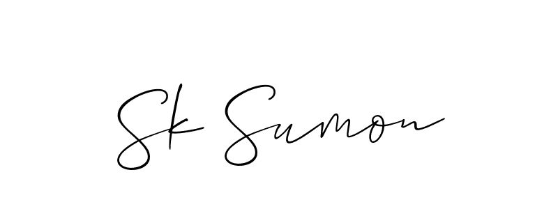 if you are searching for the best signature style for your name Sk Sumon. so please give up your signature search. here we have designed multiple signature styles  using Allison_Script. Sk Sumon signature style 2 images and pictures png