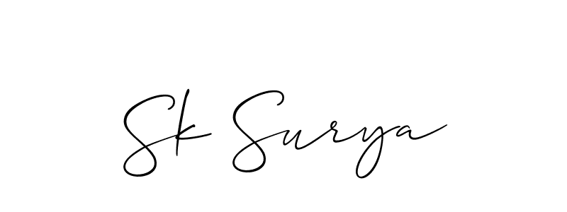 You should practise on your own different ways (Allison_Script) to write your name (Sk Surya) in signature. don't let someone else do it for you. Sk Surya signature style 2 images and pictures png