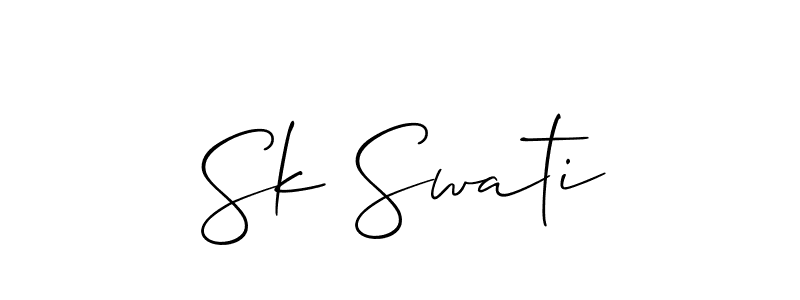 if you are searching for the best signature style for your name Sk Swati. so please give up your signature search. here we have designed multiple signature styles  using Allison_Script. Sk Swati signature style 2 images and pictures png