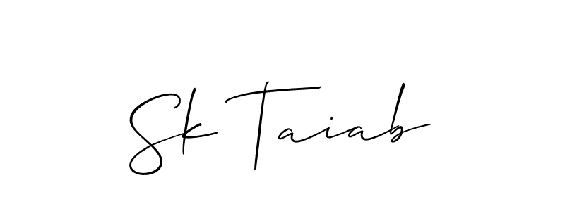 Create a beautiful signature design for name Sk Taiab. With this signature (Allison_Script) fonts, you can make a handwritten signature for free. Sk Taiab signature style 2 images and pictures png