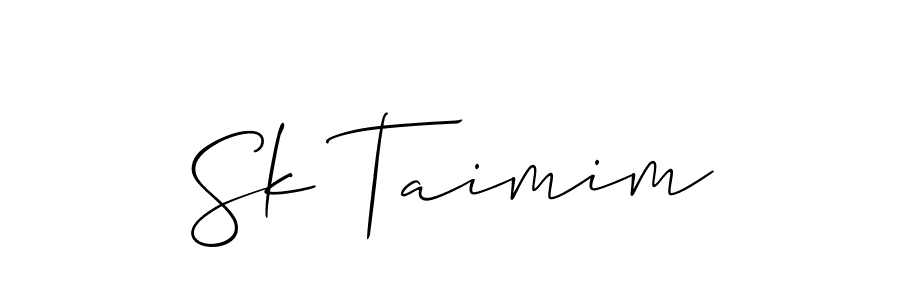 How to make Sk Taimim signature? Allison_Script is a professional autograph style. Create handwritten signature for Sk Taimim name. Sk Taimim signature style 2 images and pictures png