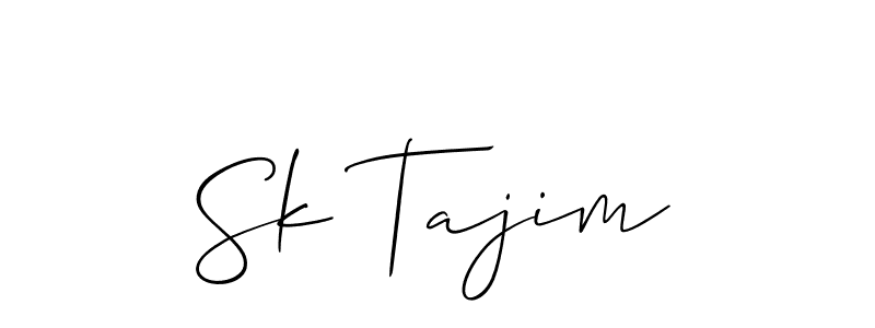 Create a beautiful signature design for name Sk Tajim. With this signature (Allison_Script) fonts, you can make a handwritten signature for free. Sk Tajim signature style 2 images and pictures png