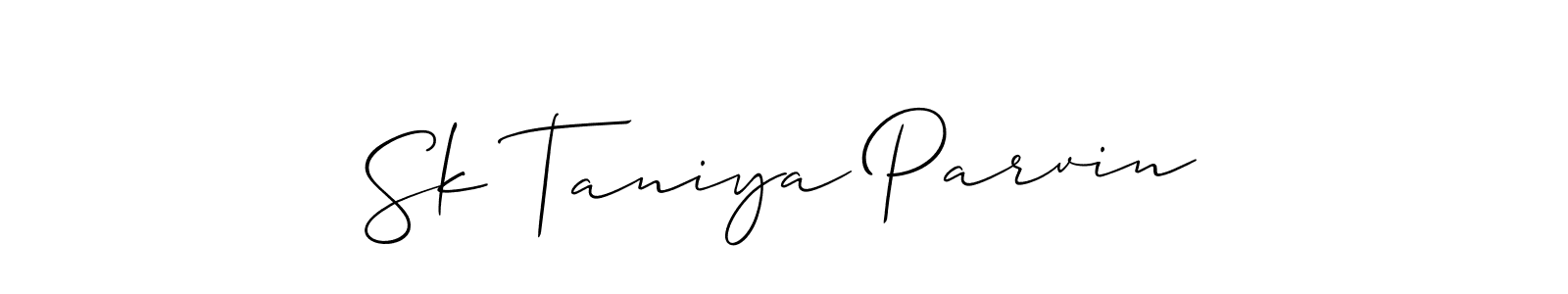 Sk Taniya Parvin stylish signature style. Best Handwritten Sign (Allison_Script) for my name. Handwritten Signature Collection Ideas for my name Sk Taniya Parvin. Sk Taniya Parvin signature style 2 images and pictures png