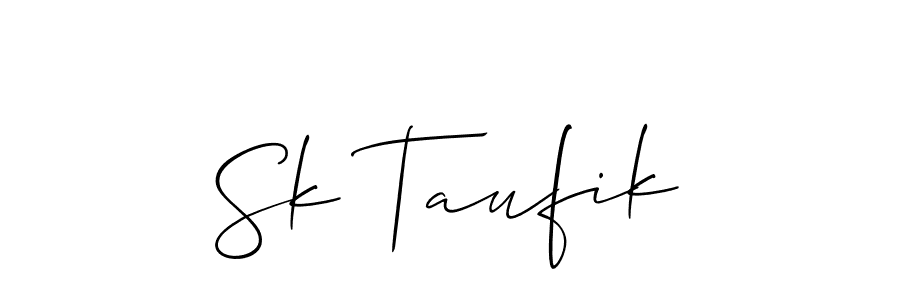 Also You can easily find your signature by using the search form. We will create Sk Taufik name handwritten signature images for you free of cost using Allison_Script sign style. Sk Taufik signature style 2 images and pictures png