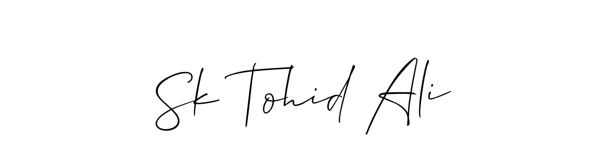 if you are searching for the best signature style for your name Sk Tohid Ali. so please give up your signature search. here we have designed multiple signature styles  using Allison_Script. Sk Tohid Ali signature style 2 images and pictures png