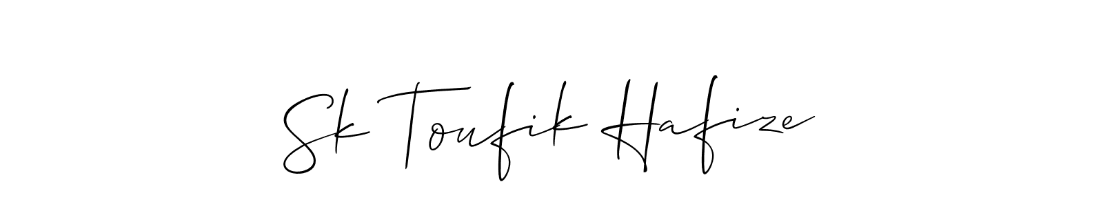 Allison_Script is a professional signature style that is perfect for those who want to add a touch of class to their signature. It is also a great choice for those who want to make their signature more unique. Get Sk Toufik Hafize name to fancy signature for free. Sk Toufik Hafize signature style 2 images and pictures png