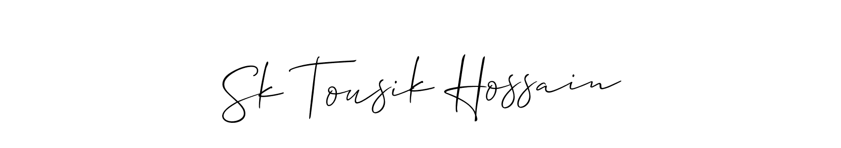 How to Draw Sk Tousik Hossain signature style? Allison_Script is a latest design signature styles for name Sk Tousik Hossain. Sk Tousik Hossain signature style 2 images and pictures png