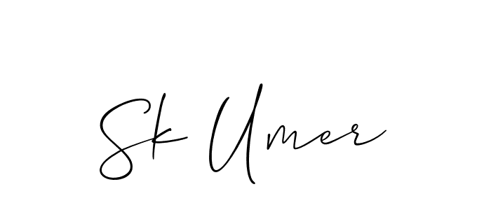 Make a beautiful signature design for name Sk Umer. With this signature (Allison_Script) style, you can create a handwritten signature for free. Sk Umer signature style 2 images and pictures png