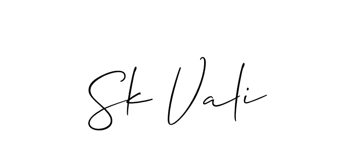 It looks lik you need a new signature style for name Sk Vali. Design unique handwritten (Allison_Script) signature with our free signature maker in just a few clicks. Sk Vali signature style 2 images and pictures png