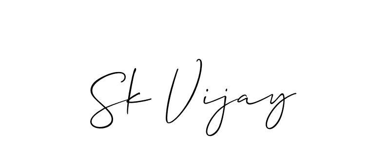 You should practise on your own different ways (Allison_Script) to write your name (Sk Vijay) in signature. don't let someone else do it for you. Sk Vijay signature style 2 images and pictures png