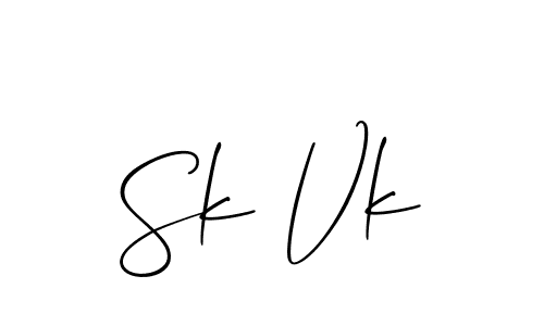 Also we have Sk Vk name is the best signature style. Create professional handwritten signature collection using Allison_Script autograph style. Sk Vk signature style 2 images and pictures png