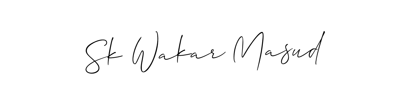 You should practise on your own different ways (Allison_Script) to write your name (Sk Wakar Masud) in signature. don't let someone else do it for you. Sk Wakar Masud signature style 2 images and pictures png