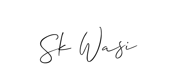 How to make Sk Wasi signature? Allison_Script is a professional autograph style. Create handwritten signature for Sk Wasi name. Sk Wasi signature style 2 images and pictures png