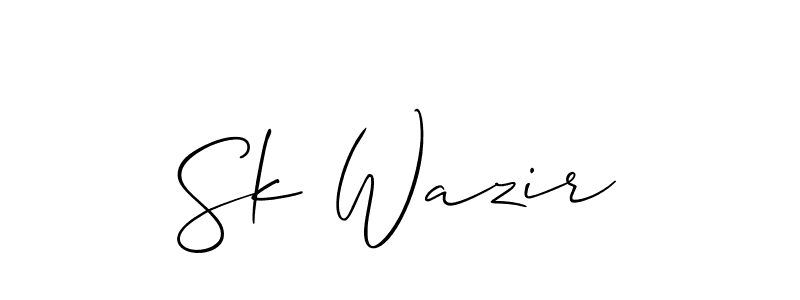 Make a short Sk Wazir signature style. Manage your documents anywhere anytime using Allison_Script. Create and add eSignatures, submit forms, share and send files easily. Sk Wazir signature style 2 images and pictures png