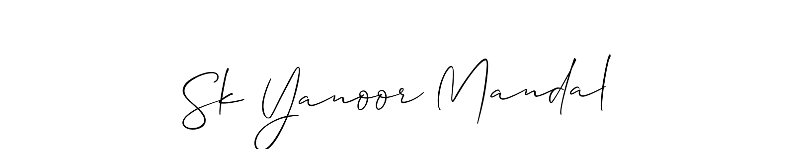 It looks lik you need a new signature style for name Sk Yanoor Mandal. Design unique handwritten (Allison_Script) signature with our free signature maker in just a few clicks. Sk Yanoor Mandal signature style 2 images and pictures png
