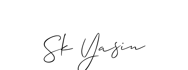 How to make Sk Yasin signature? Allison_Script is a professional autograph style. Create handwritten signature for Sk Yasin name. Sk Yasin signature style 2 images and pictures png