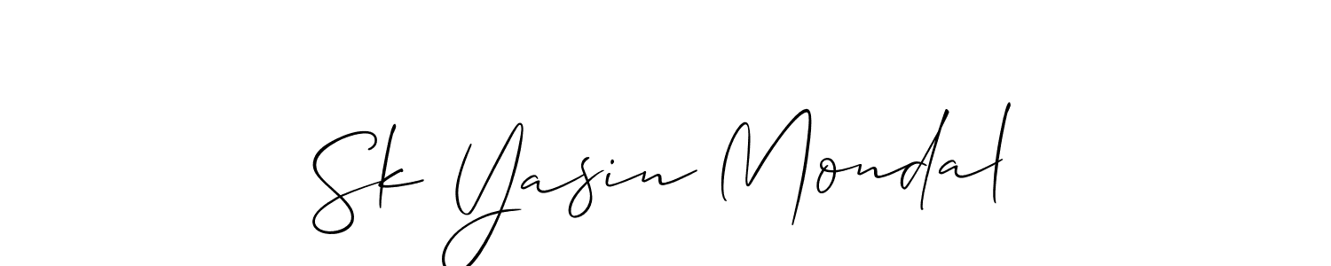 Allison_Script is a professional signature style that is perfect for those who want to add a touch of class to their signature. It is also a great choice for those who want to make their signature more unique. Get Sk Yasin Mondal name to fancy signature for free. Sk Yasin Mondal signature style 2 images and pictures png