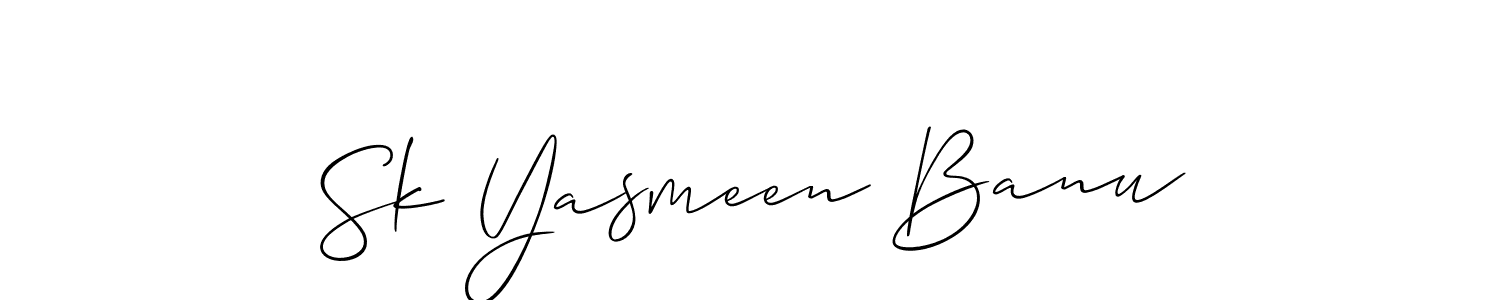 The best way (Allison_Script) to make a short signature is to pick only two or three words in your name. The name Sk Yasmeen Banu include a total of six letters. For converting this name. Sk Yasmeen Banu signature style 2 images and pictures png