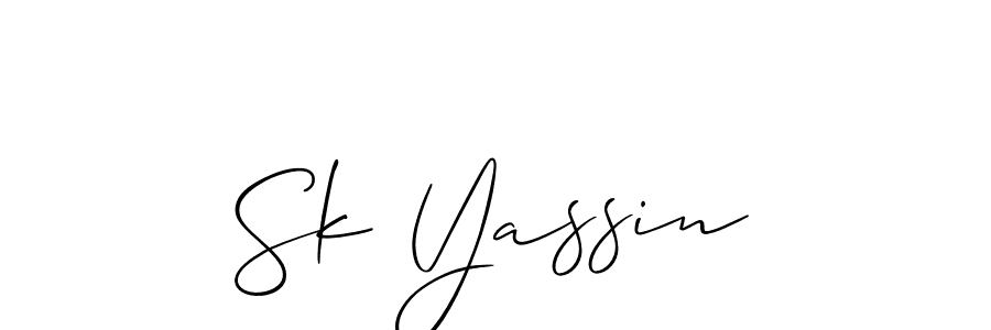 Also You can easily find your signature by using the search form. We will create Sk Yassin name handwritten signature images for you free of cost using Allison_Script sign style. Sk Yassin signature style 2 images and pictures png