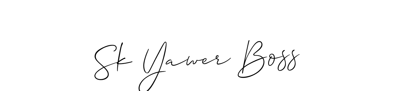 How to Draw Sk Yawer Boss signature style? Allison_Script is a latest design signature styles for name Sk Yawer Boss. Sk Yawer Boss signature style 2 images and pictures png
