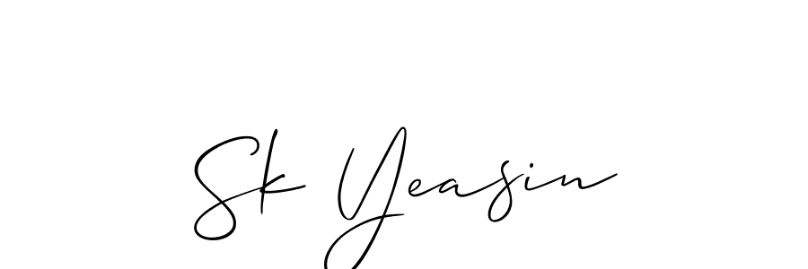 Create a beautiful signature design for name Sk Yeasin. With this signature (Allison_Script) fonts, you can make a handwritten signature for free. Sk Yeasin signature style 2 images and pictures png