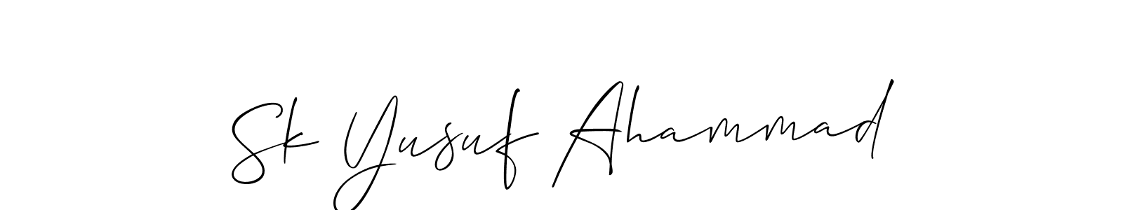 Sk Yusuf Ahammad stylish signature style. Best Handwritten Sign (Allison_Script) for my name. Handwritten Signature Collection Ideas for my name Sk Yusuf Ahammad. Sk Yusuf Ahammad signature style 2 images and pictures png