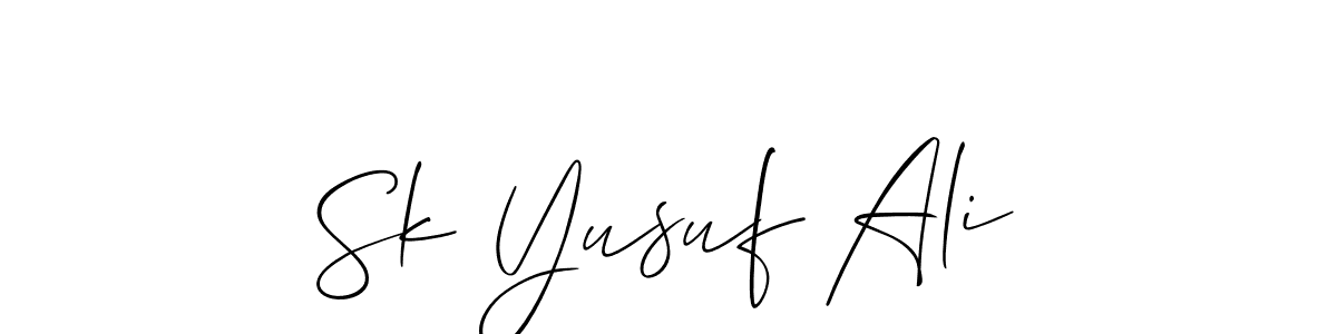 Also we have Sk Yusuf Ali name is the best signature style. Create professional handwritten signature collection using Allison_Script autograph style. Sk Yusuf Ali signature style 2 images and pictures png