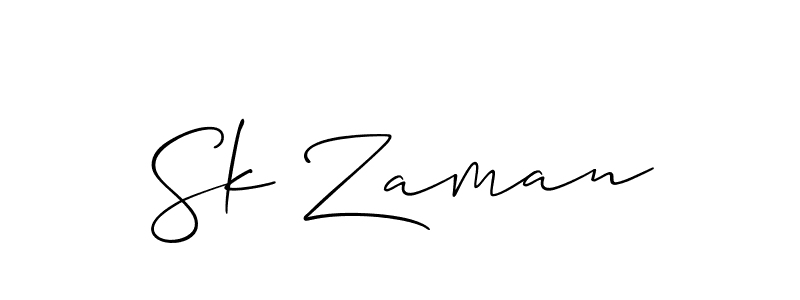 Design your own signature with our free online signature maker. With this signature software, you can create a handwritten (Allison_Script) signature for name Sk Zaman. Sk Zaman signature style 2 images and pictures png