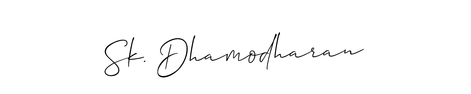 Make a beautiful signature design for name Sk. Dhamodharan. With this signature (Allison_Script) style, you can create a handwritten signature for free. Sk. Dhamodharan signature style 2 images and pictures png