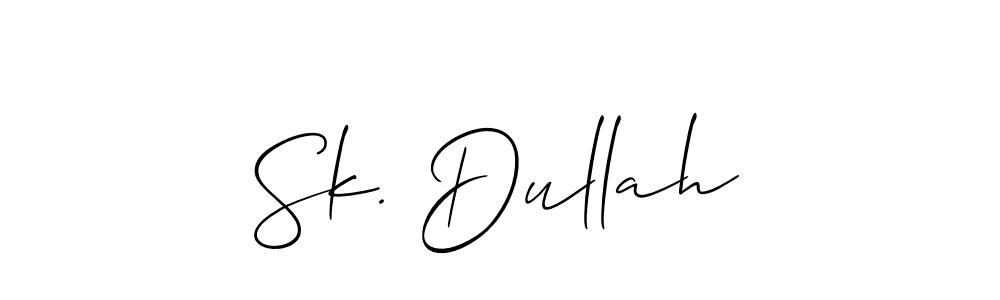 Design your own signature with our free online signature maker. With this signature software, you can create a handwritten (Allison_Script) signature for name Sk. Dullah. Sk. Dullah signature style 2 images and pictures png