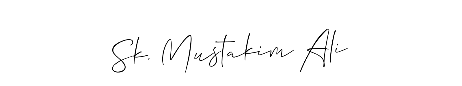 Also we have Sk. Mustakim Ali name is the best signature style. Create professional handwritten signature collection using Allison_Script autograph style. Sk. Mustakim Ali signature style 2 images and pictures png