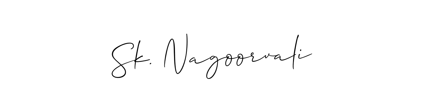 How to Draw Sk. Nagoorvali signature style? Allison_Script is a latest design signature styles for name Sk. Nagoorvali. Sk. Nagoorvali signature style 2 images and pictures png