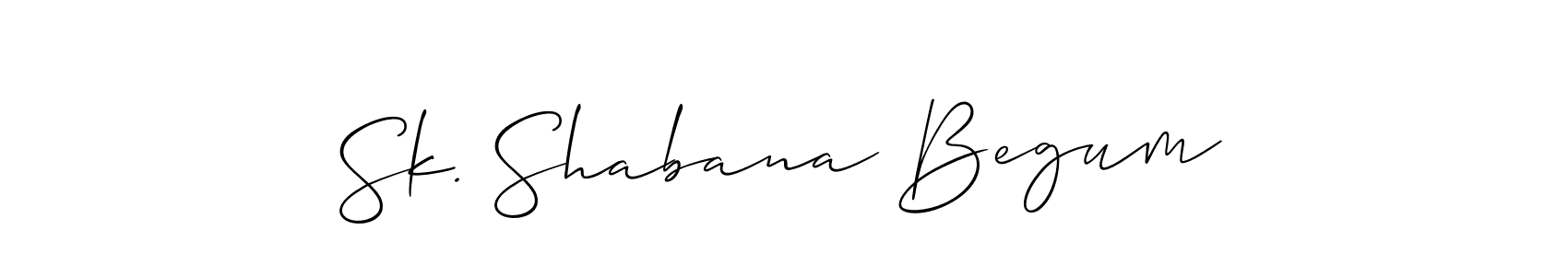 It looks lik you need a new signature style for name Sk. Shabana Begum. Design unique handwritten (Allison_Script) signature with our free signature maker in just a few clicks. Sk. Shabana Begum signature style 2 images and pictures png