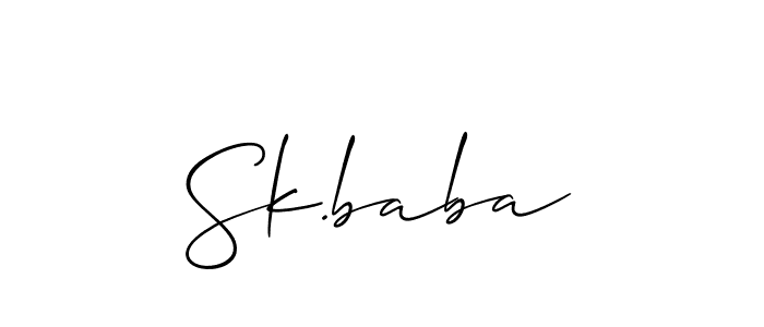 It looks lik you need a new signature style for name Sk.baba. Design unique handwritten (Allison_Script) signature with our free signature maker in just a few clicks. Sk.baba signature style 2 images and pictures png