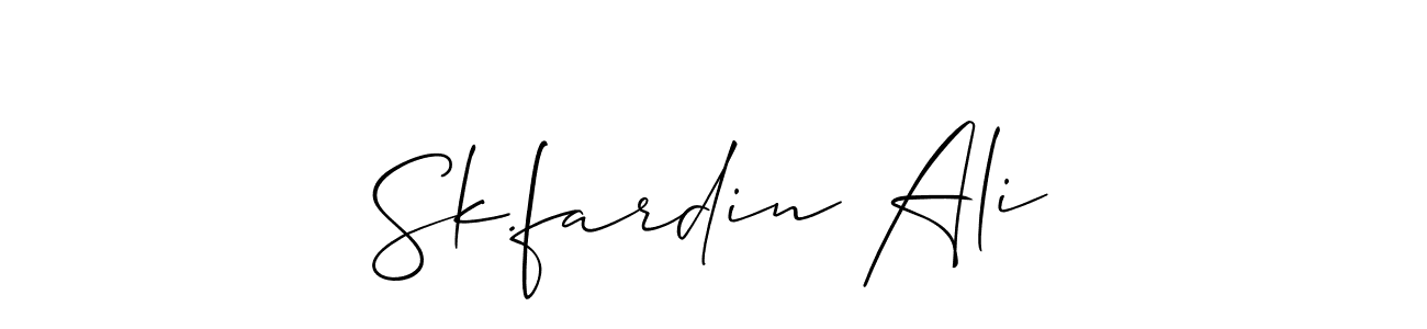 How to Draw Sk.fardin Ali signature style? Allison_Script is a latest design signature styles for name Sk.fardin Ali. Sk.fardin Ali signature style 2 images and pictures png