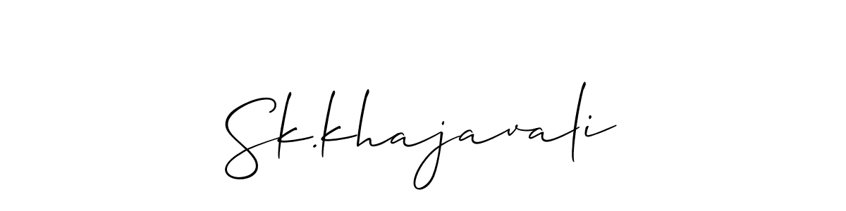 Design your own signature with our free online signature maker. With this signature software, you can create a handwritten (Allison_Script) signature for name Sk.khajavali. Sk.khajavali signature style 2 images and pictures png