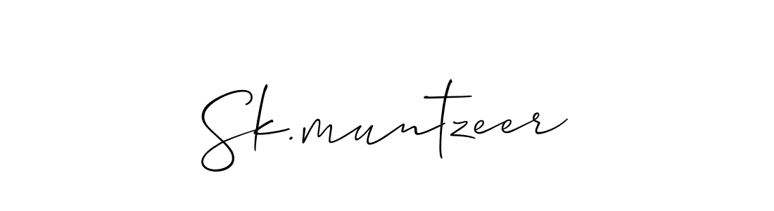 Use a signature maker to create a handwritten signature online. With this signature software, you can design (Allison_Script) your own signature for name Sk.muntzeer. Sk.muntzeer signature style 2 images and pictures png