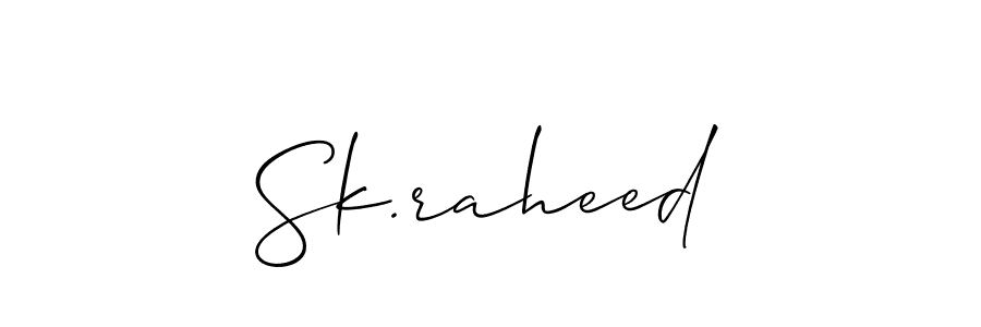 How to make Sk.raheed name signature. Use Allison_Script style for creating short signs online. This is the latest handwritten sign. Sk.raheed signature style 2 images and pictures png