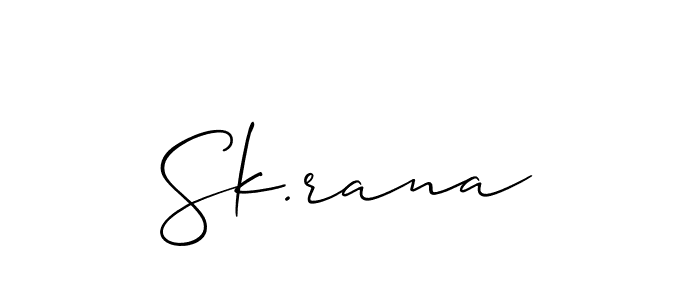 It looks lik you need a new signature style for name Sk.rana. Design unique handwritten (Allison_Script) signature with our free signature maker in just a few clicks. Sk.rana signature style 2 images and pictures png