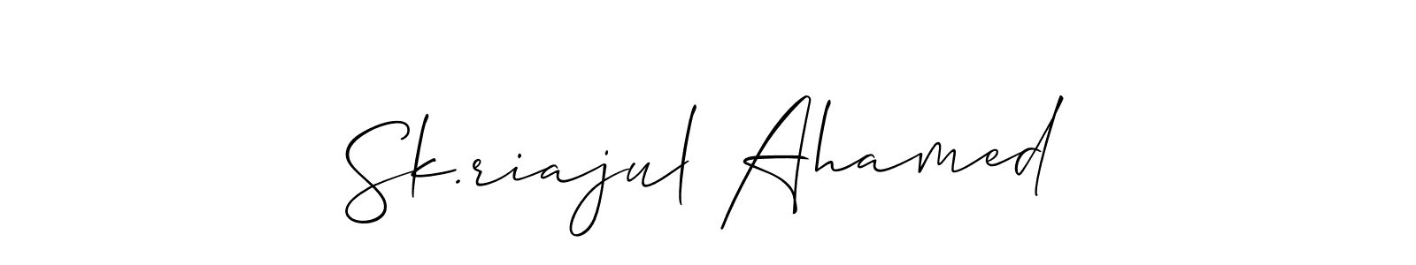 Use a signature maker to create a handwritten signature online. With this signature software, you can design (Allison_Script) your own signature for name Sk.riajul Ahamed. Sk.riajul Ahamed signature style 2 images and pictures png