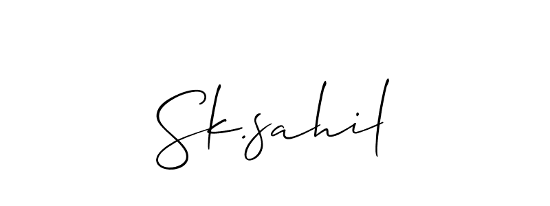 Also we have Sk.sahil name is the best signature style. Create professional handwritten signature collection using Allison_Script autograph style. Sk.sahil signature style 2 images and pictures png