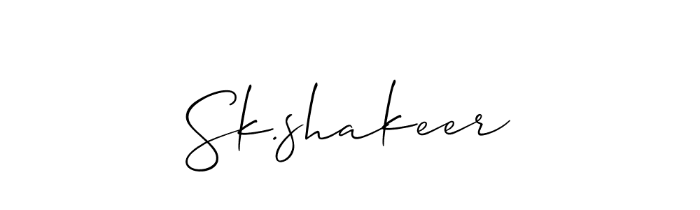 How to Draw Sk.shakeer signature style? Allison_Script is a latest design signature styles for name Sk.shakeer. Sk.shakeer signature style 2 images and pictures png