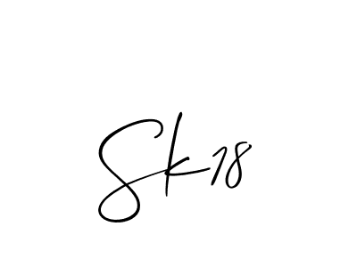 if you are searching for the best signature style for your name Sk18. so please give up your signature search. here we have designed multiple signature styles  using Allison_Script. Sk18 signature style 2 images and pictures png