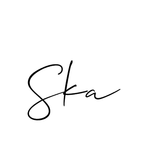 The best way (Allison_Script) to make a short signature is to pick only two or three words in your name. The name Ska include a total of six letters. For converting this name. Ska signature style 2 images and pictures png