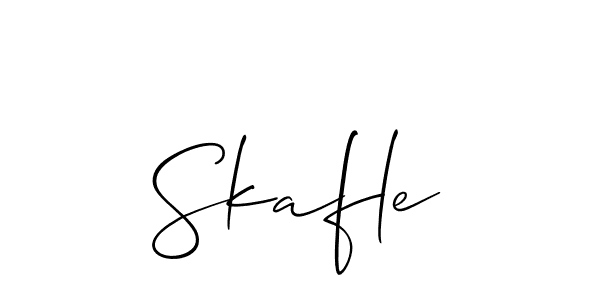 Create a beautiful signature design for name Skafle. With this signature (Allison_Script) fonts, you can make a handwritten signature for free. Skafle signature style 2 images and pictures png